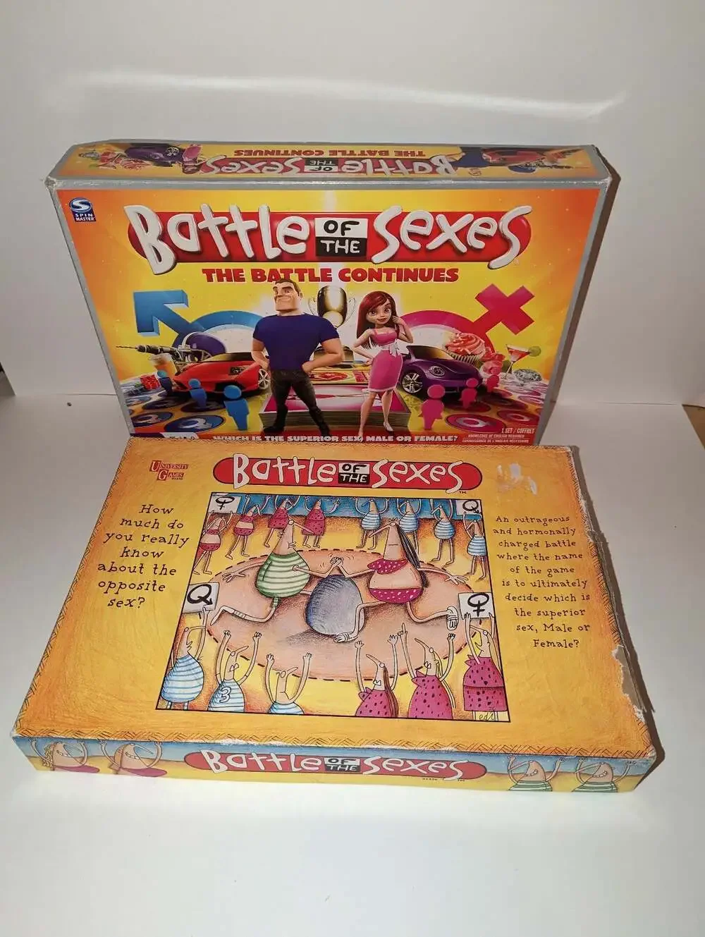 Lot 2 Battle of the Sexes Board Games Original & Battle Continue Like New